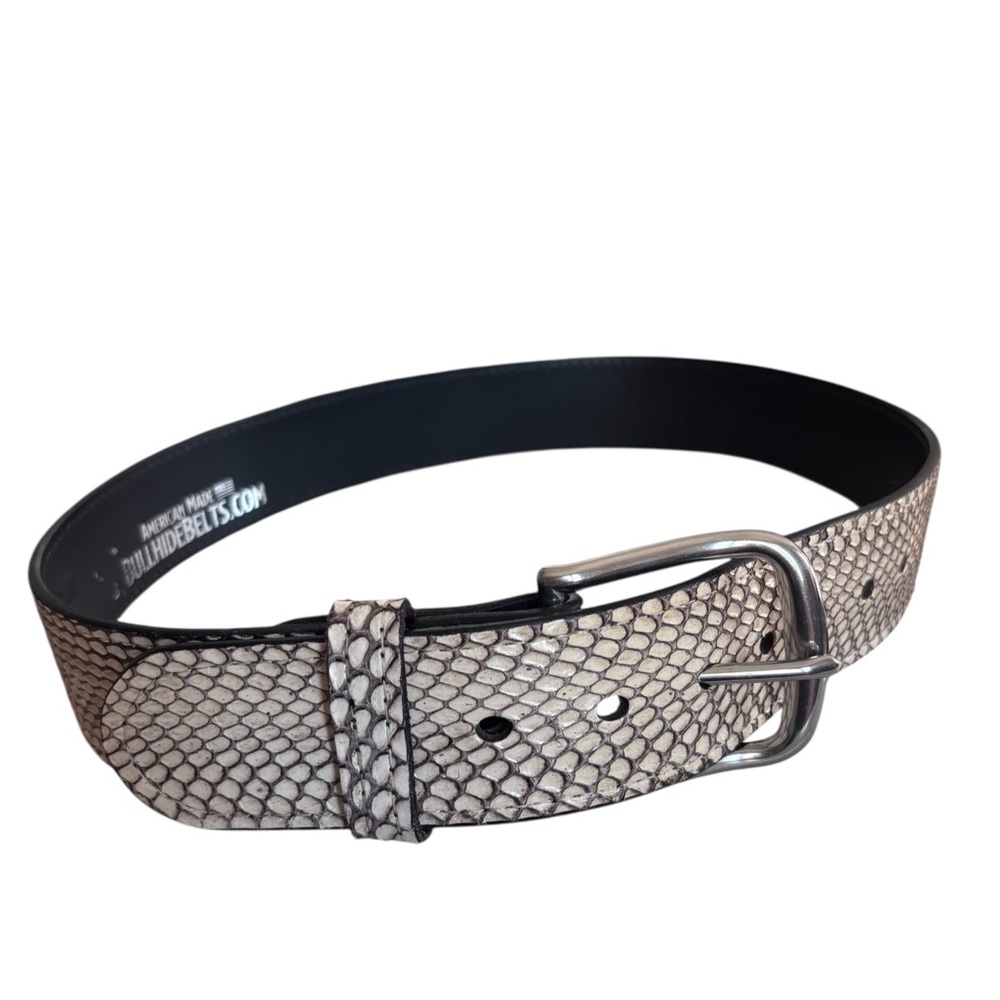 Men's Indonesian Spitting Cobra Leather Belt from Bullhide Belts